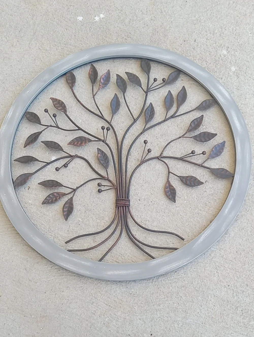 Tree of Life Metal Wall Art - Gray Frame, Bronze Tree